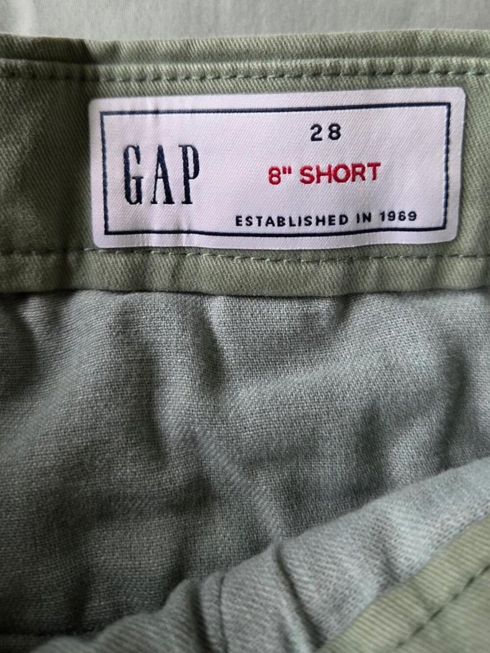 GAP Sage Green Cuffed Cotton Chino Shorts - Picture 2 of 5